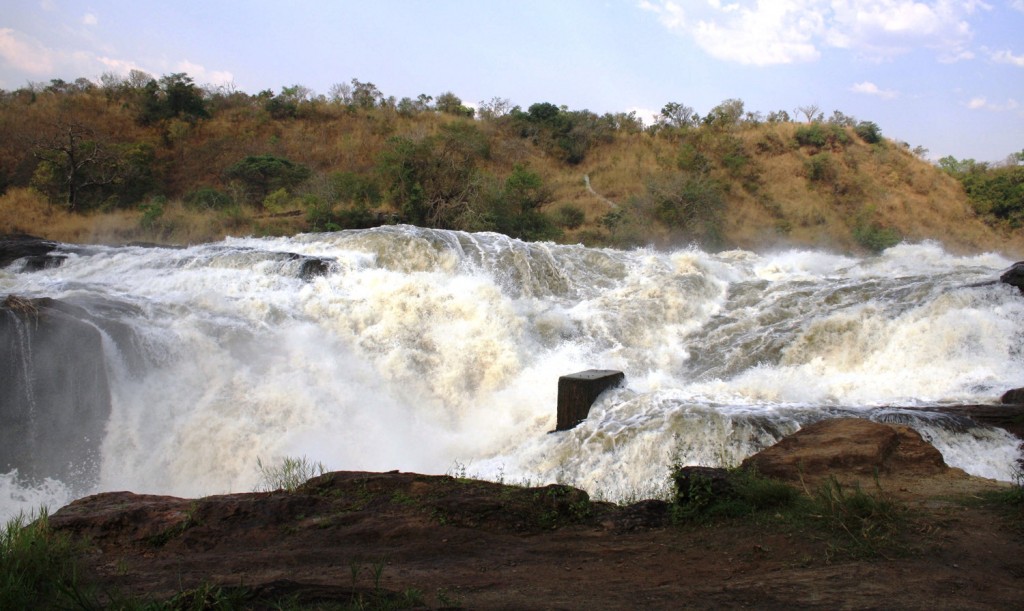 View of the Nile before it plunges through the gorge