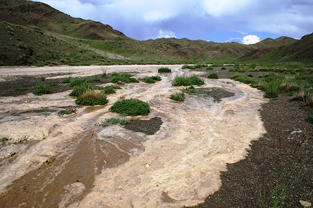 Flash flood in the Gobi Desert