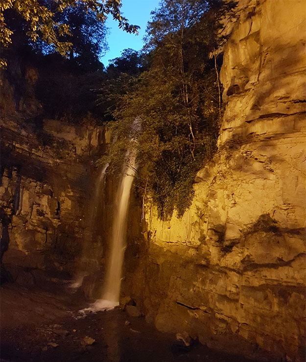 waterfalls inside sulphur springs