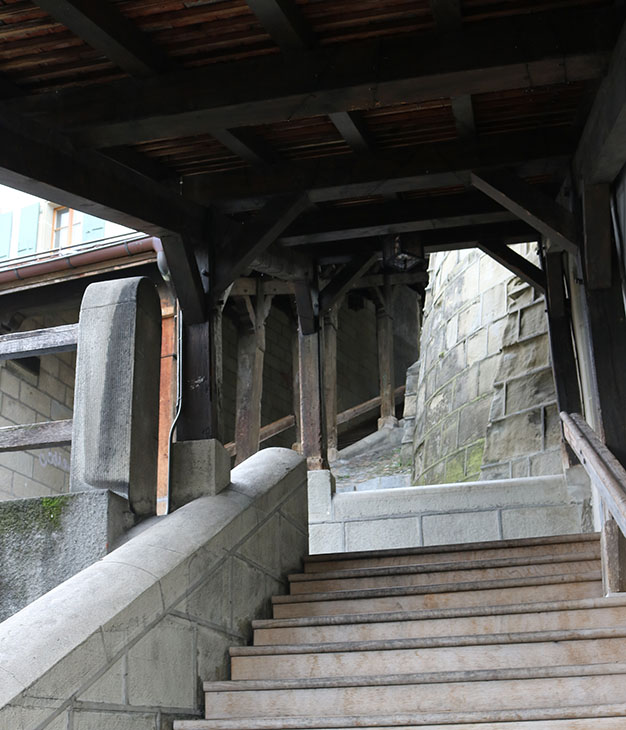 wooden stairs Lausanne