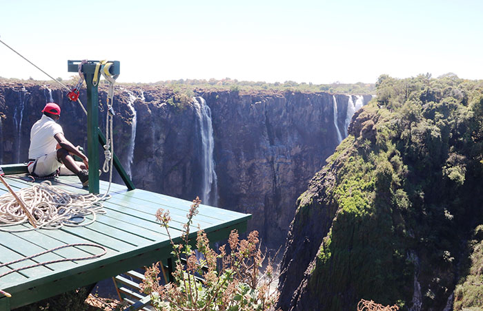 Bungee jumping at Victoria Falls