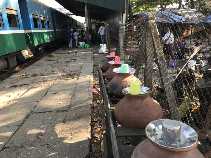 Rural Myanmar lives along the railway tracks