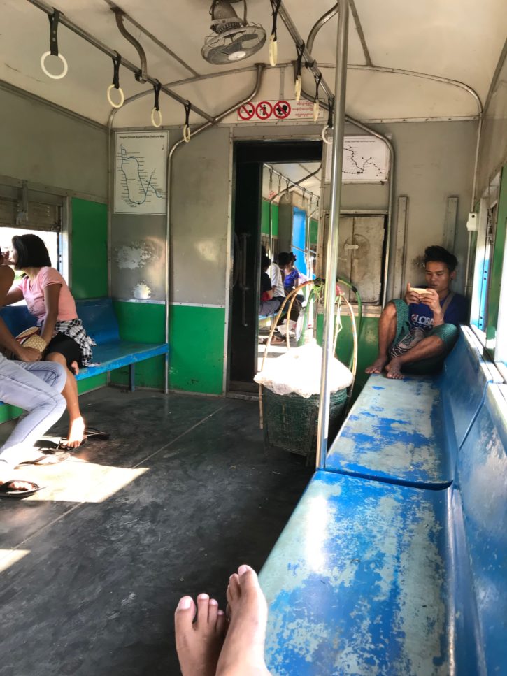 Inside the circular train