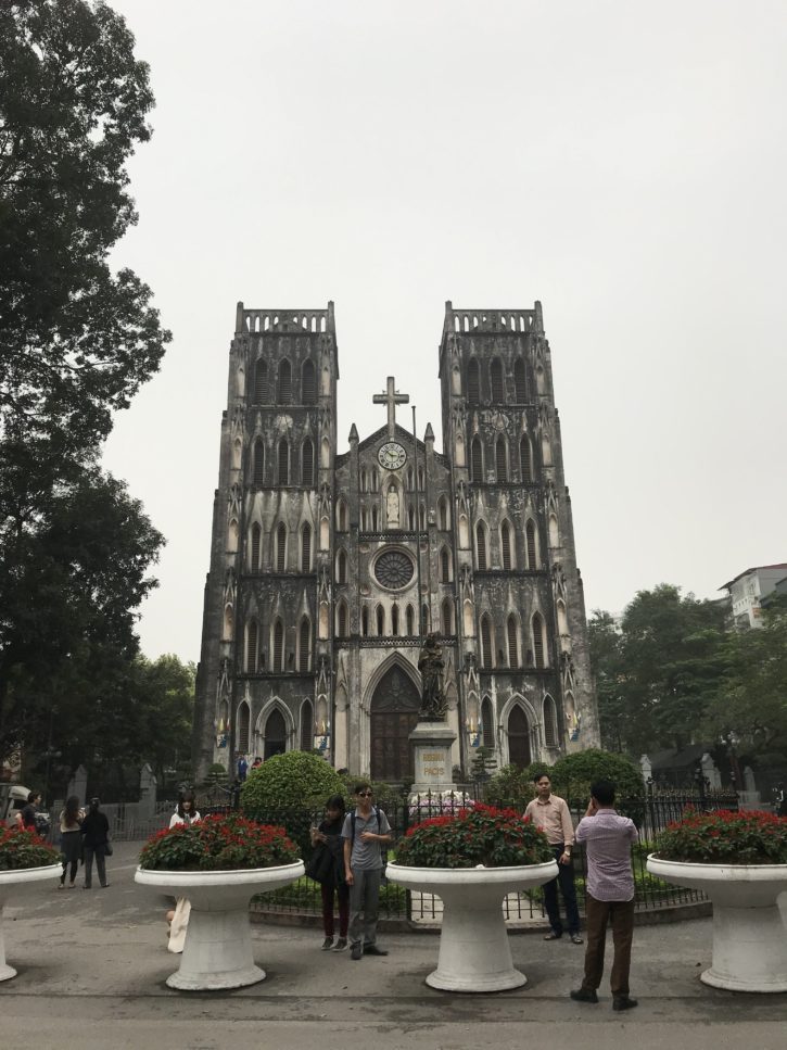 The famous cathedral of Hanoi located in the Old Quarters