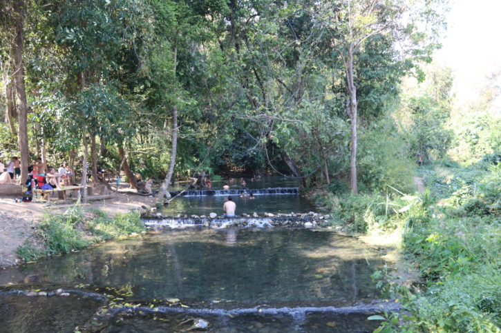 The town of pai is surrounded by hot springs and caves