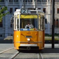 budapest yellow tram