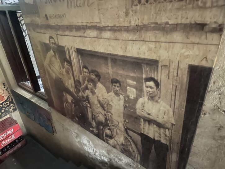 Old photographs adorning the walls of Snowman Cafe